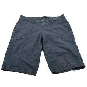 Prana Larissa Bermuda Shorts Rip Stop Pockets Womens Size 0 Charcoal Gray EUC